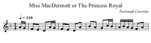 Miss MacDermott or The Princess Royal - staff notation