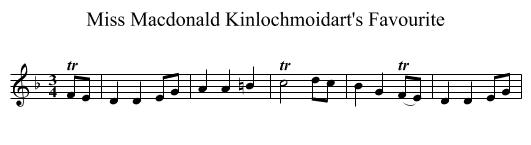 Miss Macdonald Kinlochmoidart's Favourite - staff notation