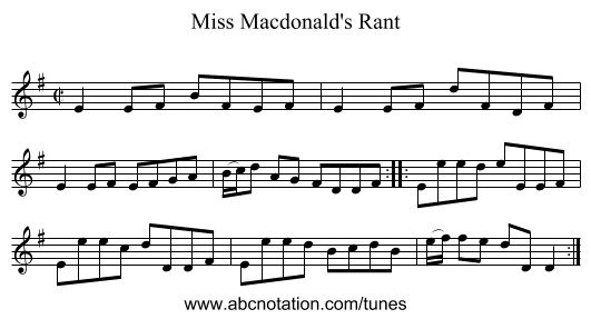 Miss Macdonald's Rant - staff notation