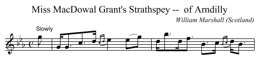 Miss MacDowal Grant's Strathspey --  of Arndilly - staff notation