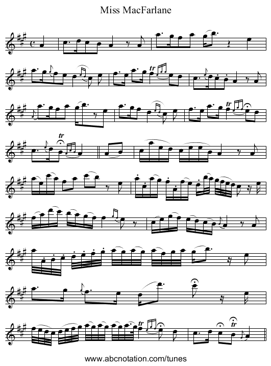 Miss MacFarlane - staff notation