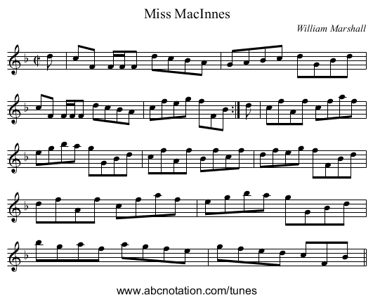Miss MacInnes - staff notation
