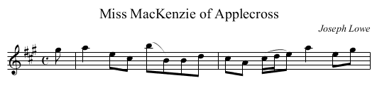 Miss MacKenzie of Applecross - staff notation