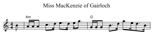Miss MacKenzie of Gairloch - staff notation