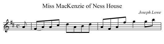 Miss MacKenzie of Ness House - staff notation
