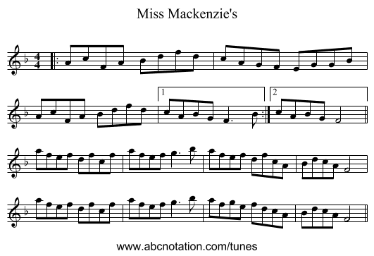 Miss Mackenzie's - staff notation