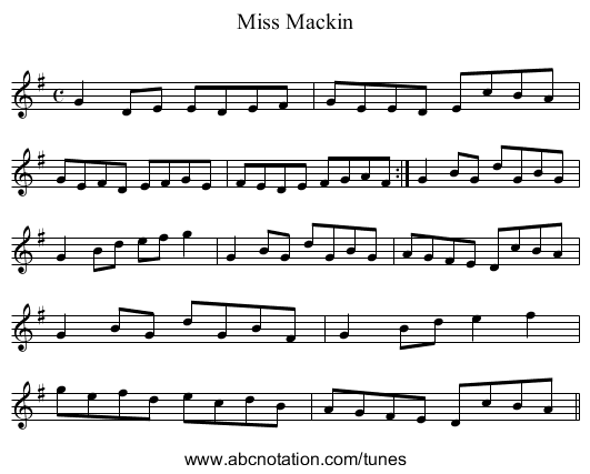 Miss Mackin - staff notation