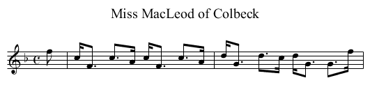 Miss MacLeod of Colbeck - staff notation