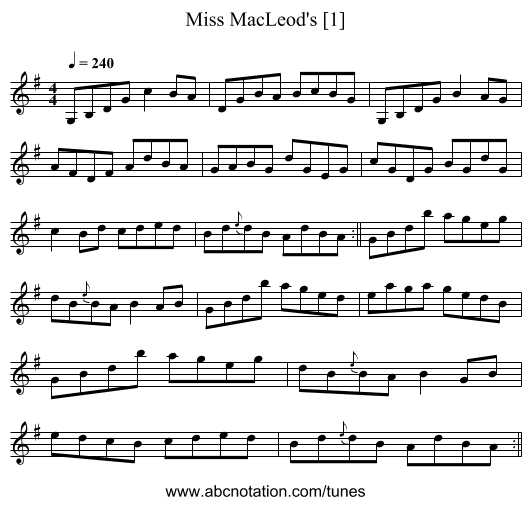 Miss MacLeod's [1] - staff notation
