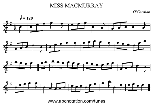 MISS MACMURRAY - staff notation
