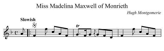 Miss Madelina Maxwell of Monrieth - staff notation