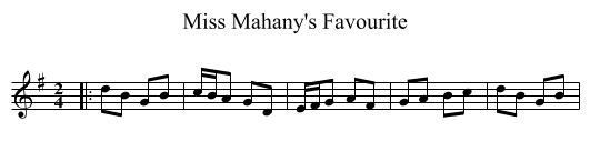 Miss Mahany's Favourite - staff notation