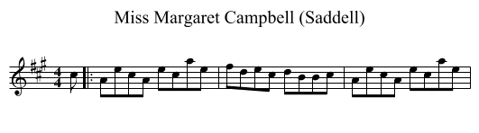 Miss Margaret Campbell (Saddell) - staff notation