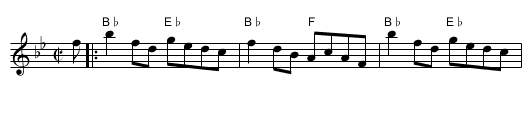 Miss Margaret Graham of Gartmore's Favourite  [Bb] - staff notation