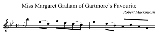 Miss Margaret Graham of Gartmore’s Favourite - staff notation