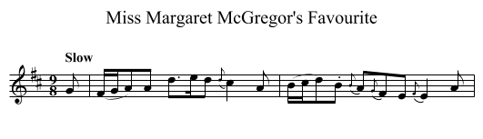 Miss Margaret McGregor's Favourite - staff notation