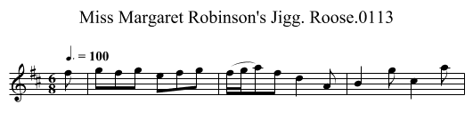 Miss Margaret Robinson's Jigg. Roose.0113 - staff notation