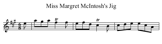 Miss Margret McIntosh's Jig - staff notation