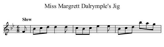 Miss Margrett Dalrymple's Jig - staff notation