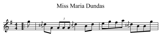Miss Maria Dundas - staff notation