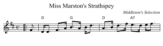 Miss Marston's Strathspey - staff notation