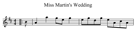 Miss Martin's Wedding - staff notation