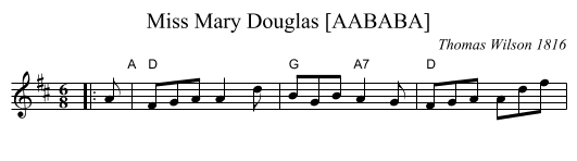 Miss Mary Douglas [AABABA] - staff notation