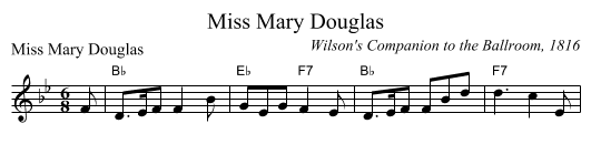 Miss Mary Douglas - staff notation