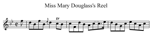 Miss Mary Douglass's Reel - staff notation