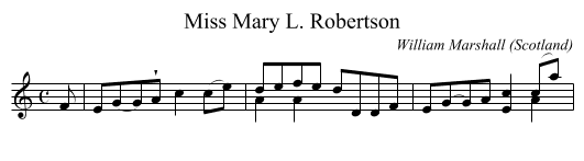 Miss Mary L. Robertson - staff notation
