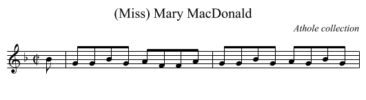 (Miss) Mary MacDonald - staff notation