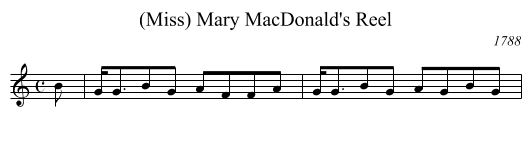 (Miss) Mary MacDonald's Reel - staff notation