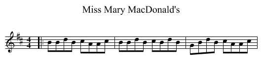 Miss Mary MacDonald's - staff notation