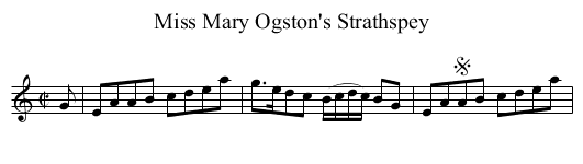 Miss Mary Ogston's Strathspey - staff notation