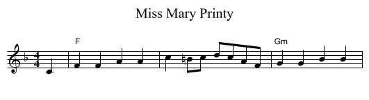 Miss Mary Printy - staff notation