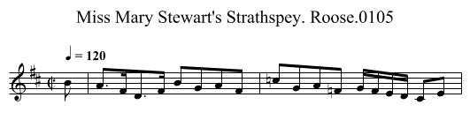 Miss Mary Stewart's Strathspey. Roose.0105 - staff notation