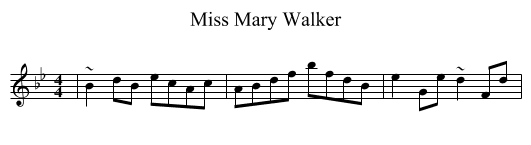 Miss Mary Walker - staff notation