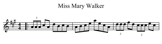 Miss Mary Walker - staff notation