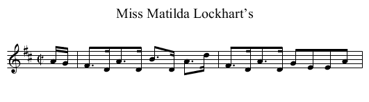 Miss Matilda Lockhart’s - staff notation