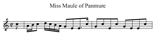 Miss Maule of Panmure - staff notation