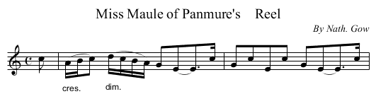 Miss Maule of Panmure's    Reel - staff notation