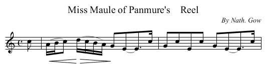 Miss Maule of Panmure's    Reel - staff notation