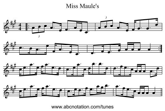 Miss Maule's - staff notation