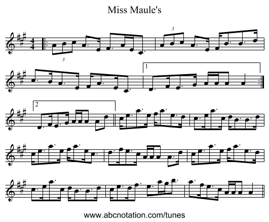 Miss Maule's - staff notation