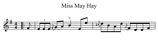 Miss May Hay - staff notation