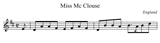 Miss Mc Clouse - staff notation