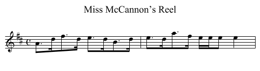 Miss McCannon’s Reel - staff notation
