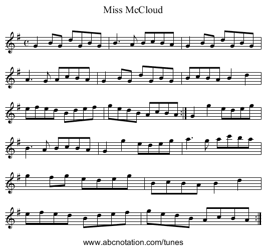Miss McCloud - staff notation