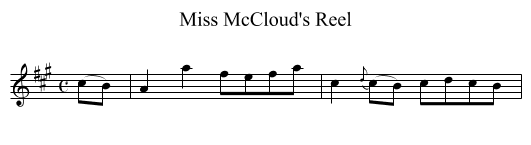Miss McCloud's Reel - staff notation