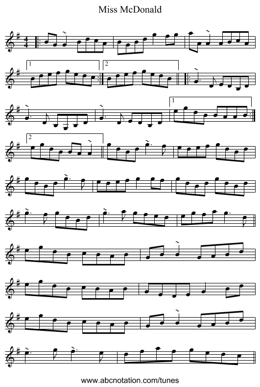 Miss McDonald - staff notation